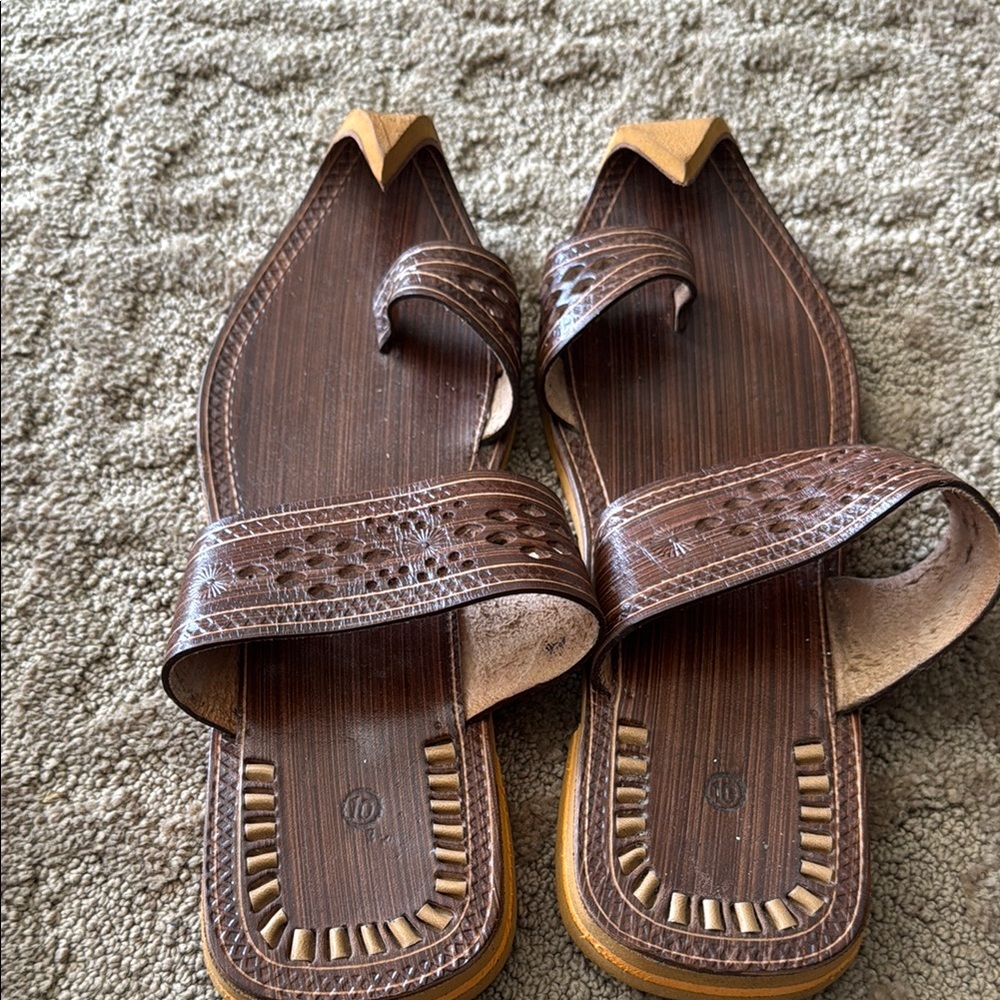 😊Men’s Rich Brown Leather Sandals